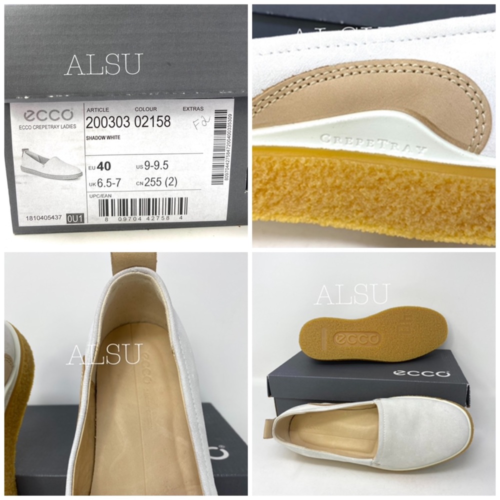 ECCO Crepetray Sip On Loafer Shadow Flat White W - Picture 8 of 8